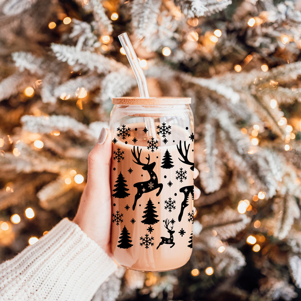 Merry & Bright Glass Tumbler — 17 oz