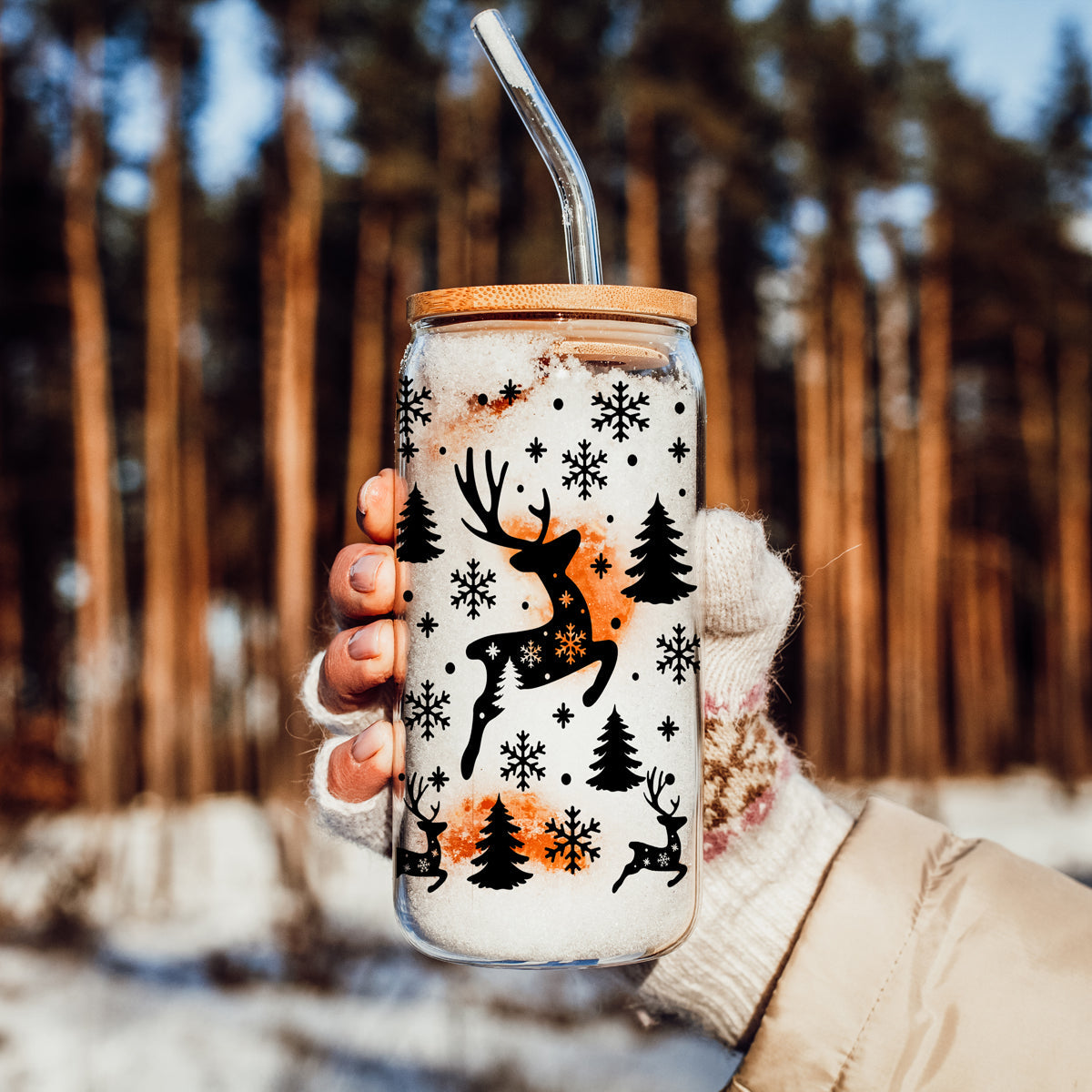 Merry & Bright Glass Tumbler — 17 oz