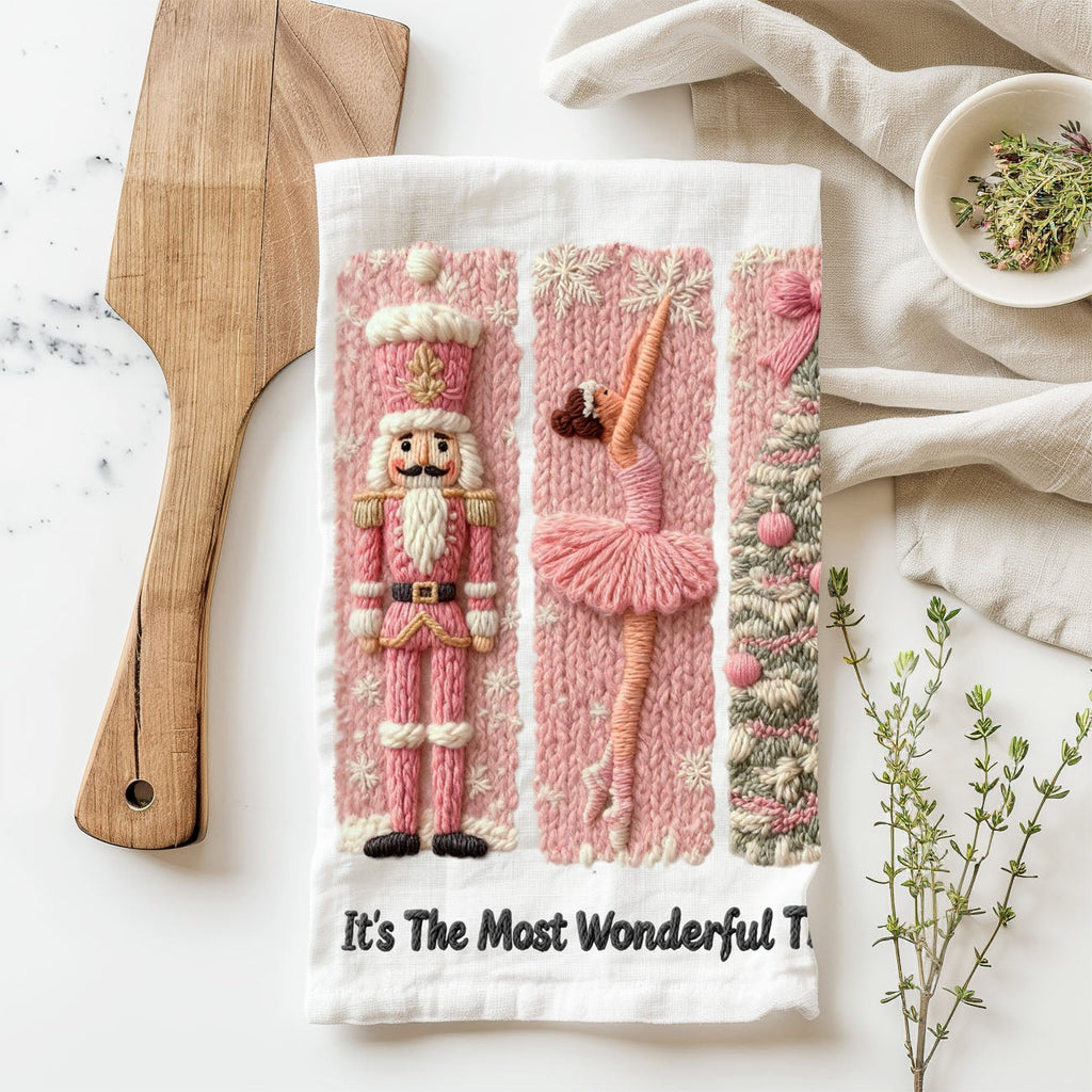 Nutcracker Pinks Christmas Kitchen Towel