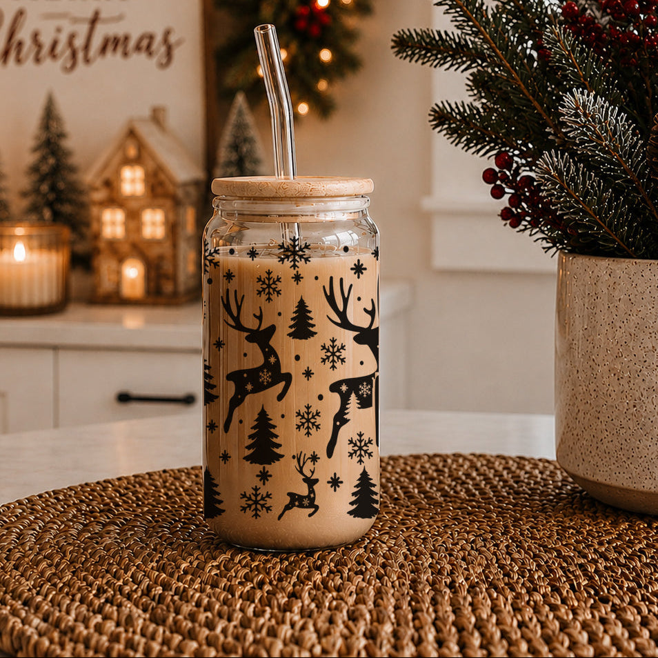 Merry & Bright Glass Tumbler — 17 oz