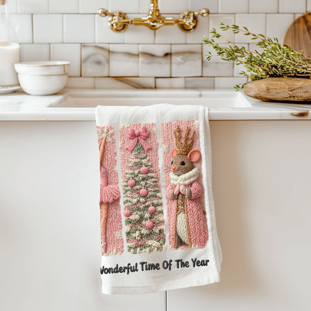Nutcracker Pinks Christmas Kitchen Towel