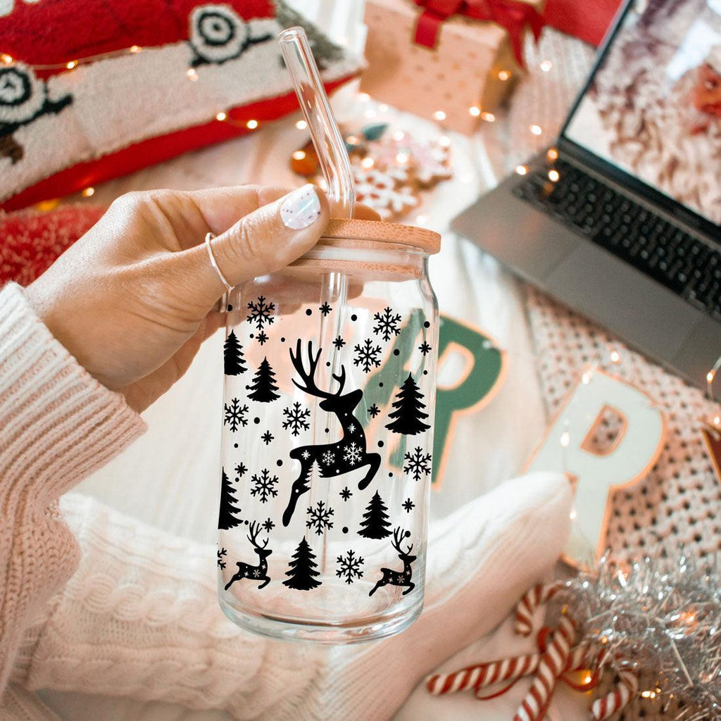 Merry & Bright Glass Tumbler — 17 oz