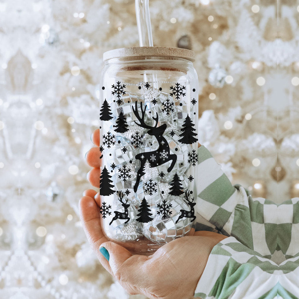 Merry & Bright Glass Tumbler — 17 oz