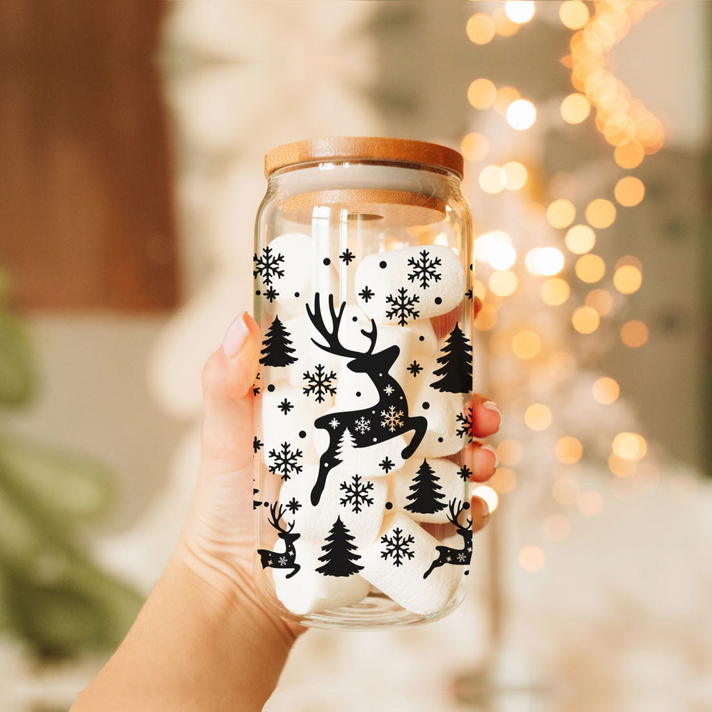 Merry & Bright Glass Tumbler — 17 oz