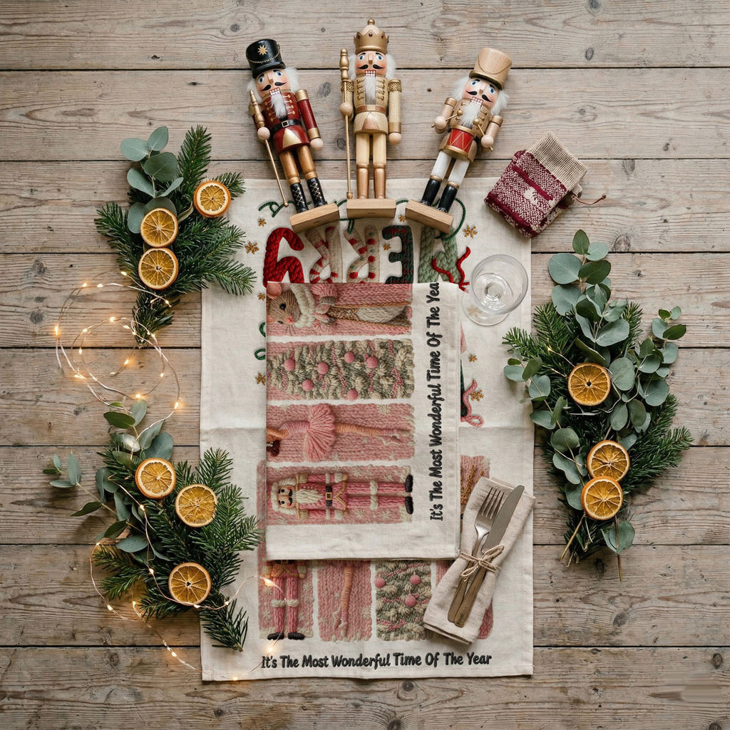 Nutcracker Pinks Christmas Kitchen Towel