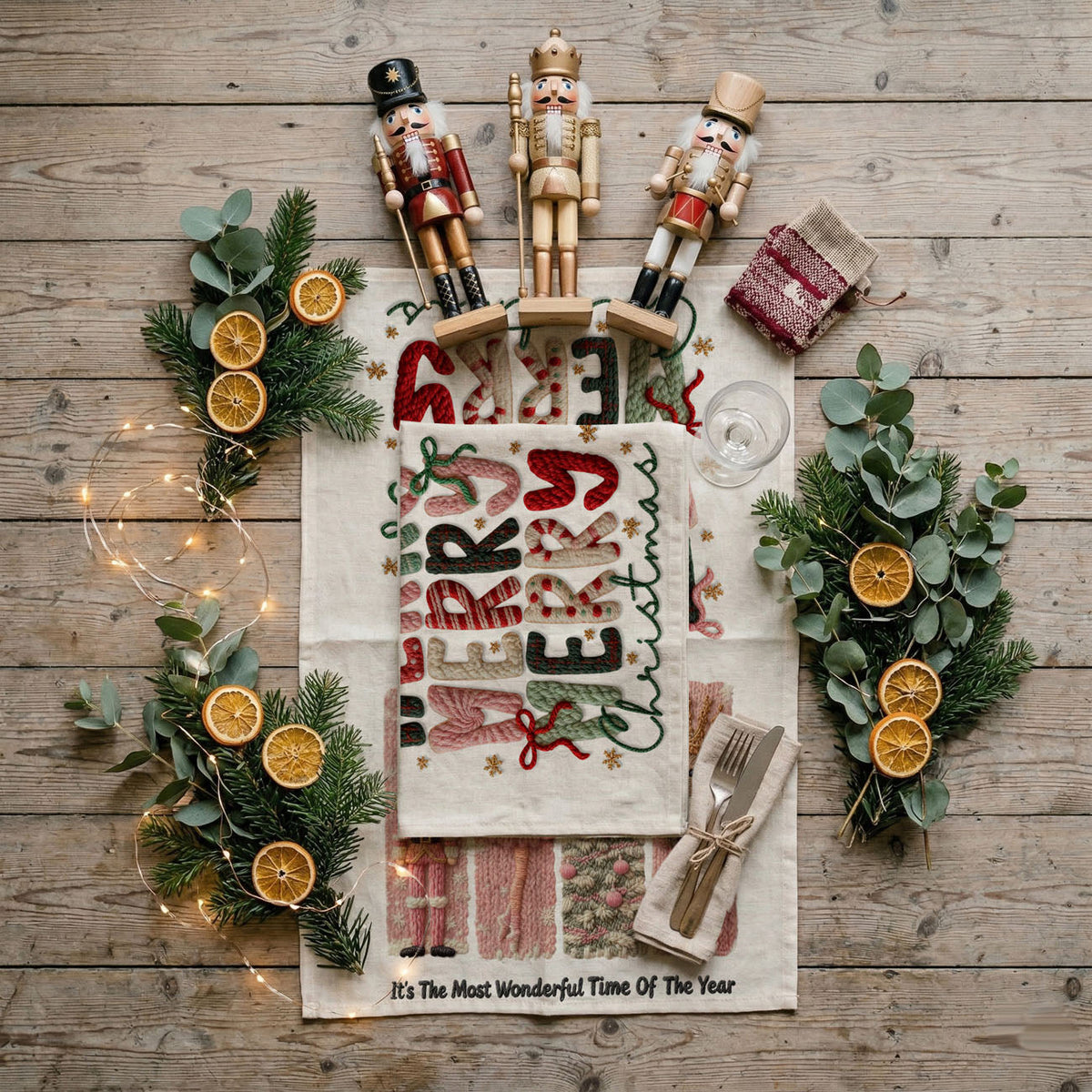 Nutcracker Pinks Christmas Kitchen Towel