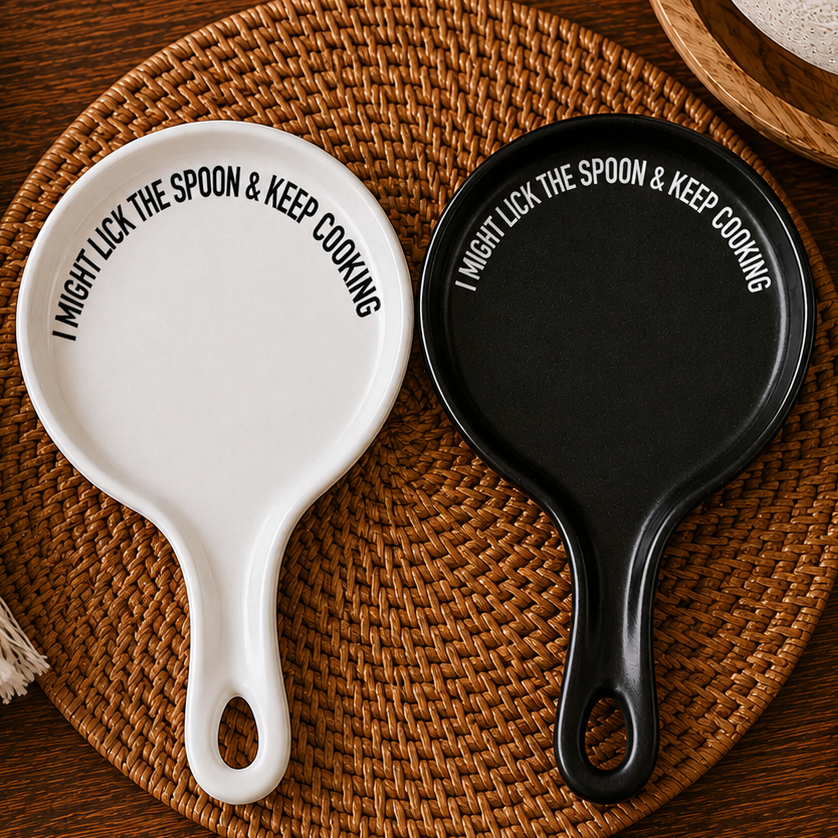 Lick the Spoon & Cook Porcelain Spoon Rest