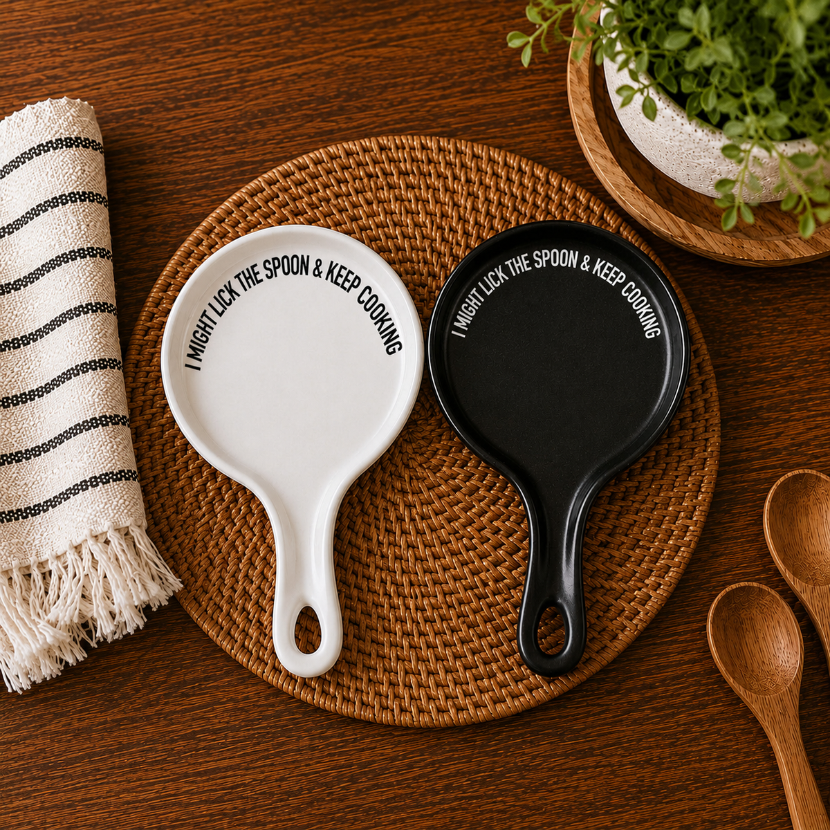 Lick the Spoon & Cook Porcelain Spoon Rest