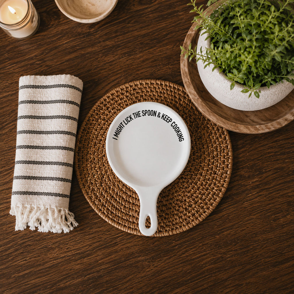 Lick the Spoon & Cook Porcelain Spoon Rest