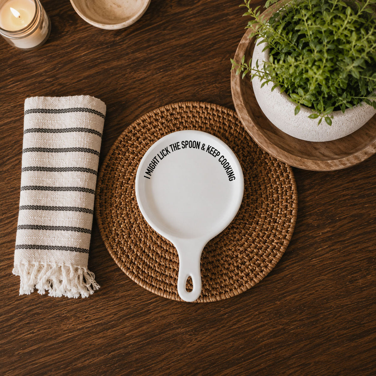 Lick the Spoon & Cook Porcelain Spoon Rest