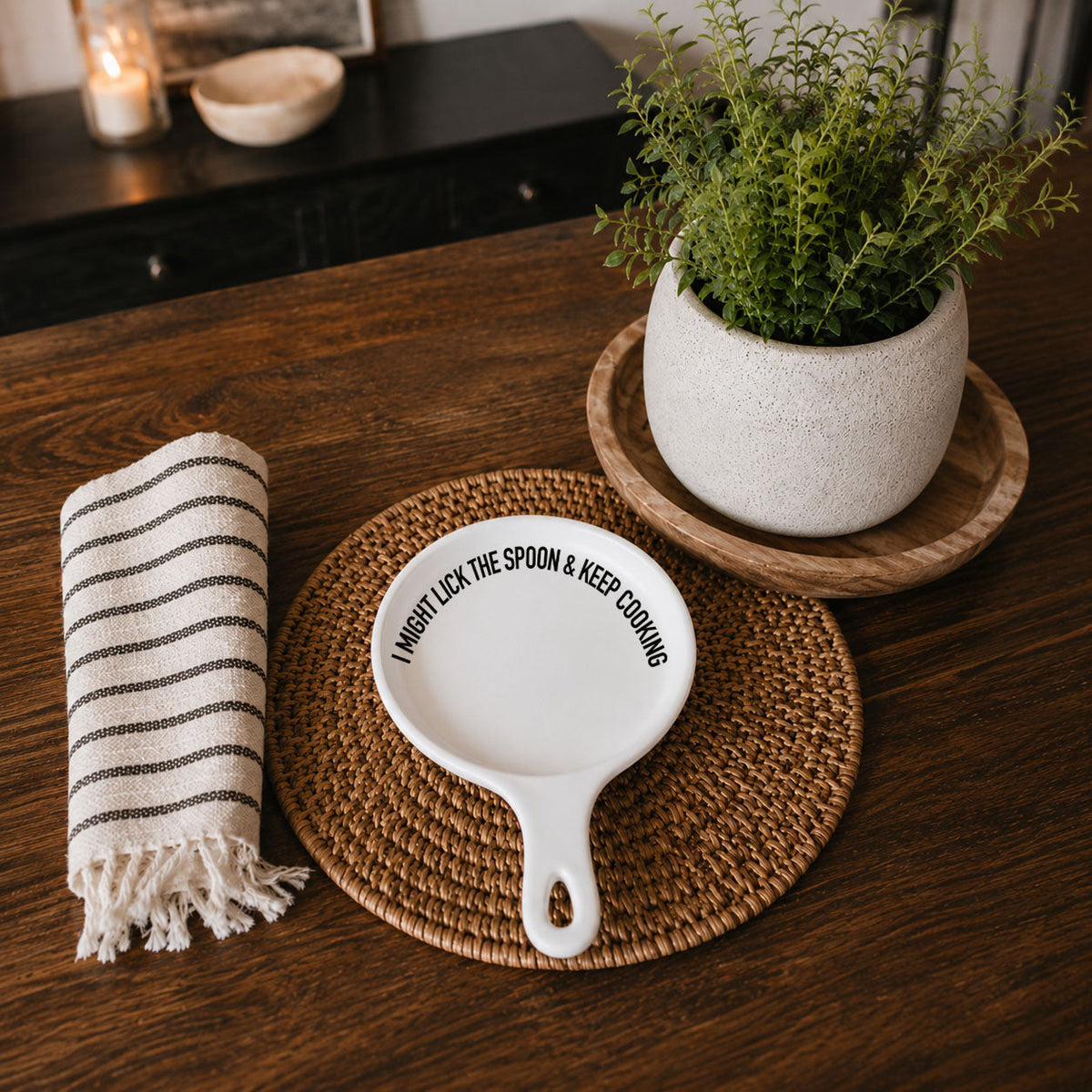 Lick the Spoon & Cook Porcelain Spoon Rest