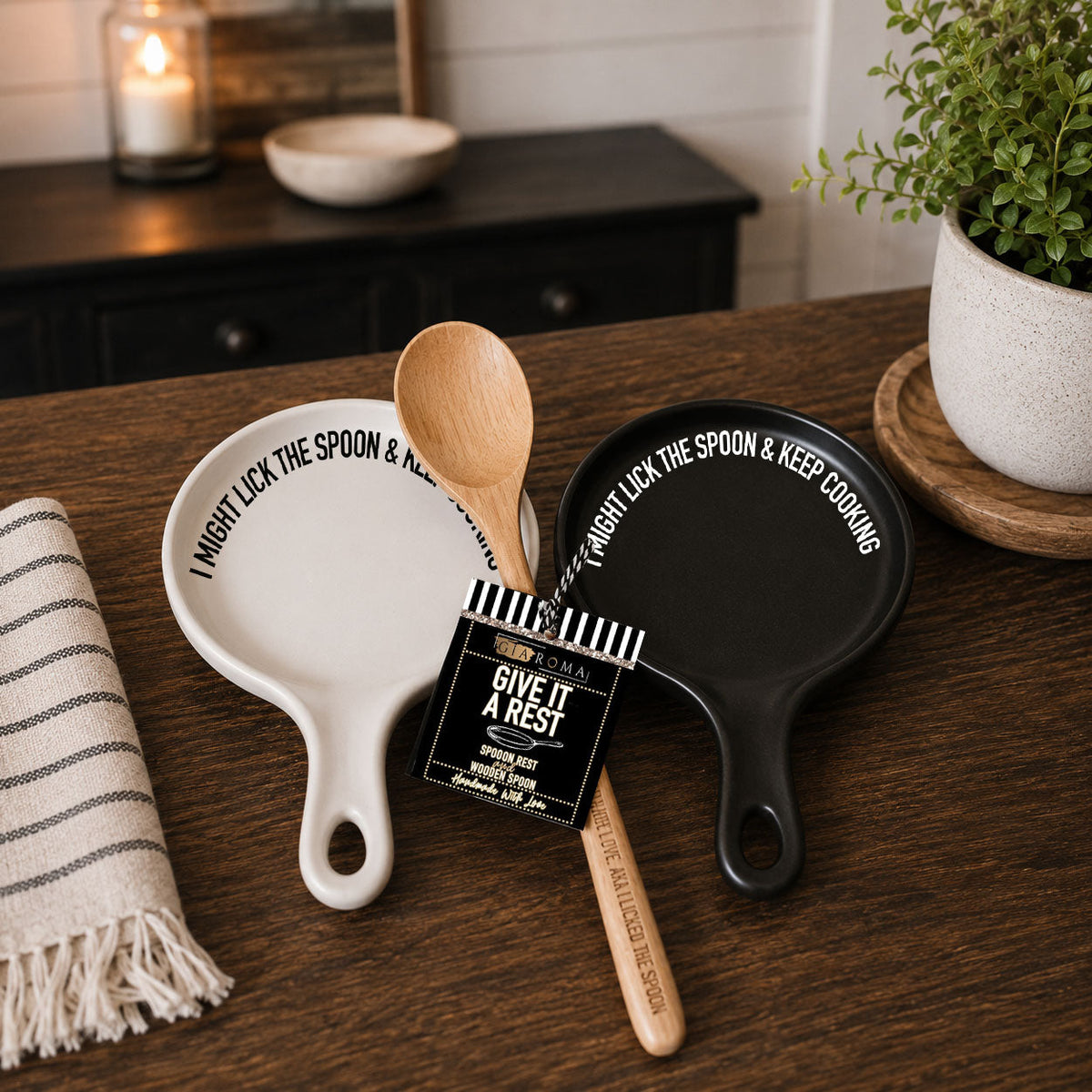 Lick the Spoon & Cook Porcelain Spoon Rest