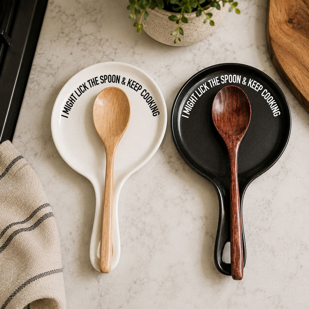Lick the Spoon & Cook Porcelain Spoon Rest