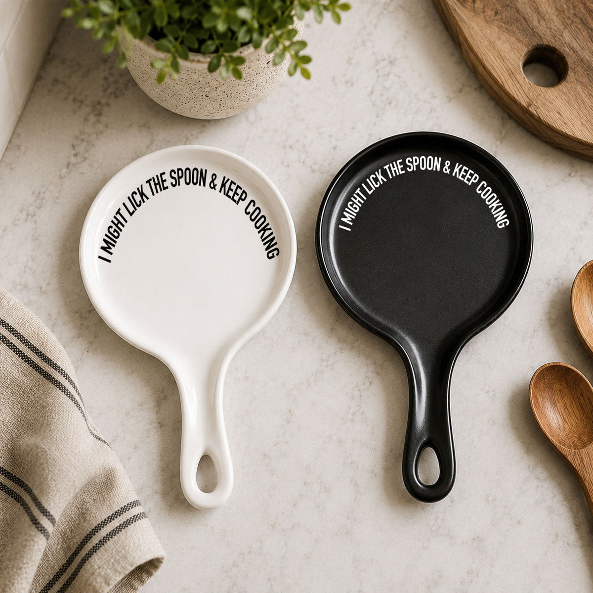 Lick the Spoon & Cook Porcelain Spoon Rest