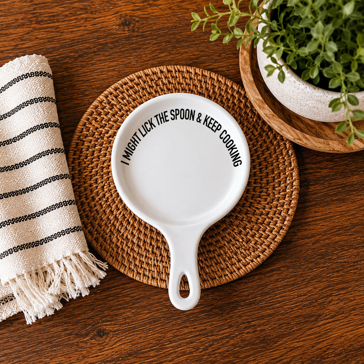 Lick the Spoon & Cook Porcelain Spoon Rest