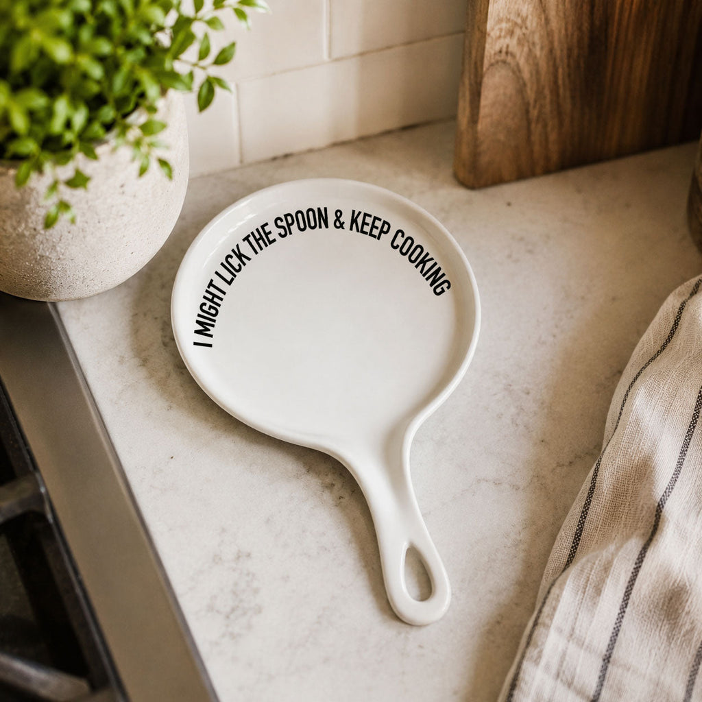 Lick the Spoon & Cook Porcelain Spoon Rest