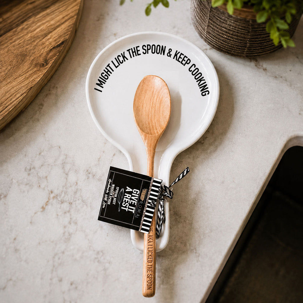 Lick the Spoon & Cook Porcelain Spoon Rest