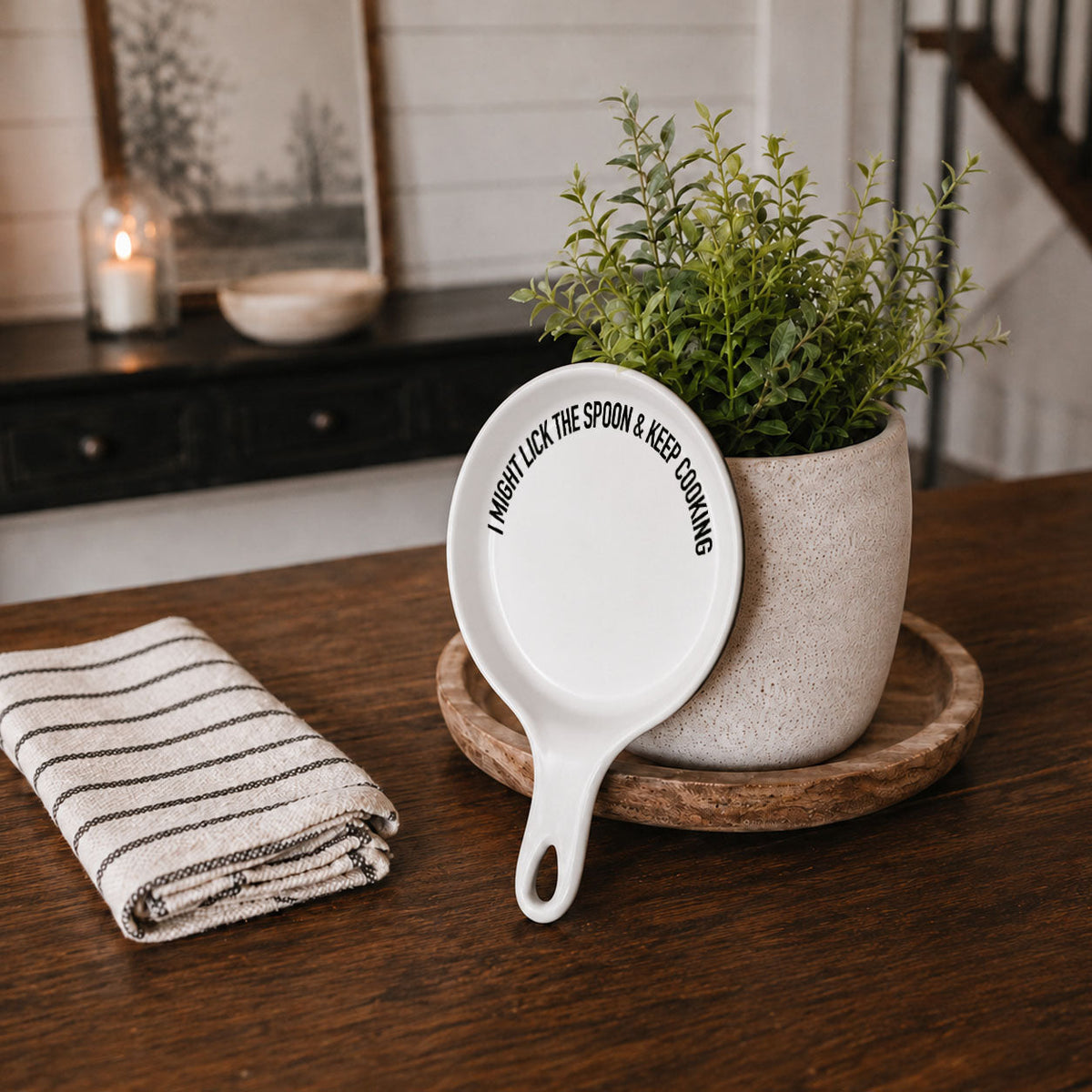 Lick the Spoon & Cook Porcelain Spoon Rest