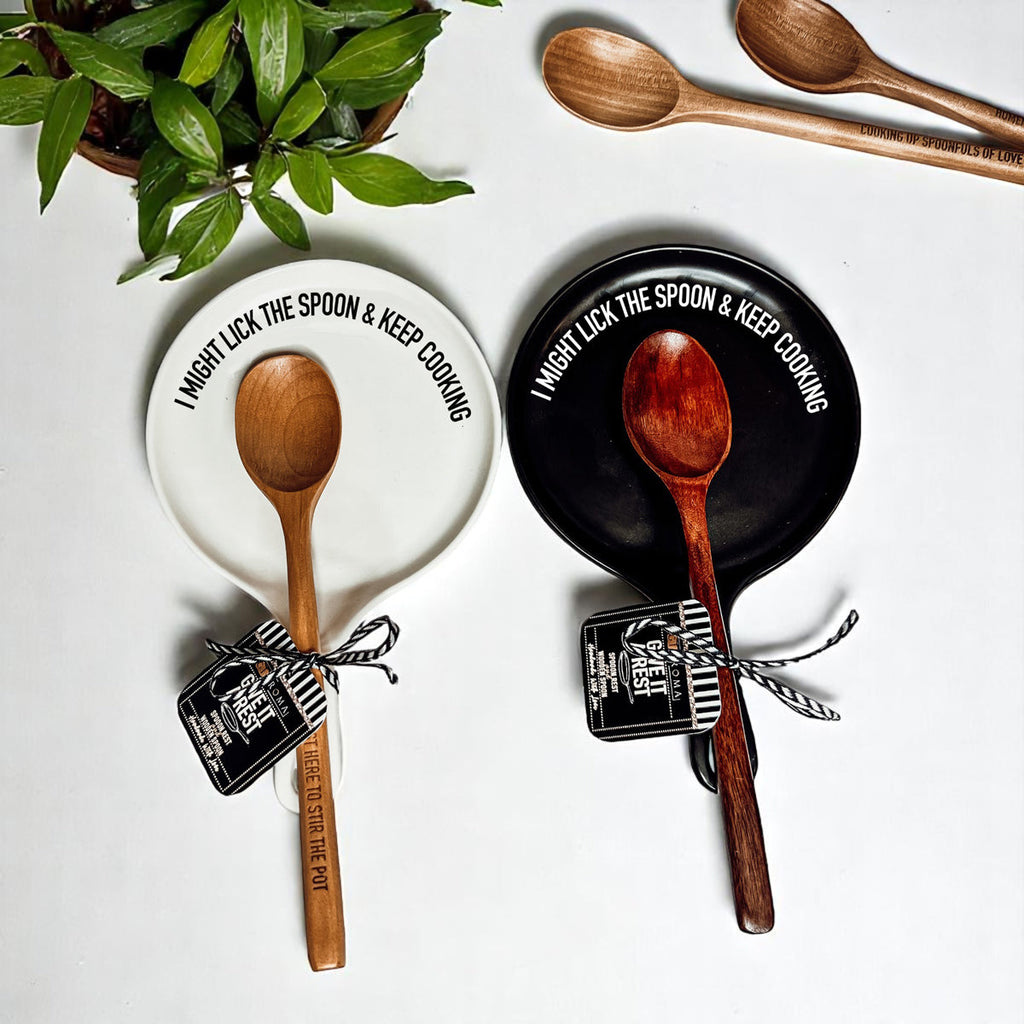 Lick the Spoon & Cook Porcelain Spoon Rest