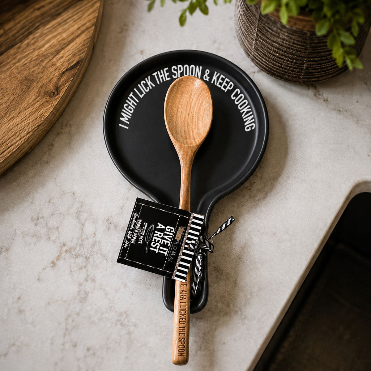 Lick the Spoon & Cook Porcelain Spoon Rest