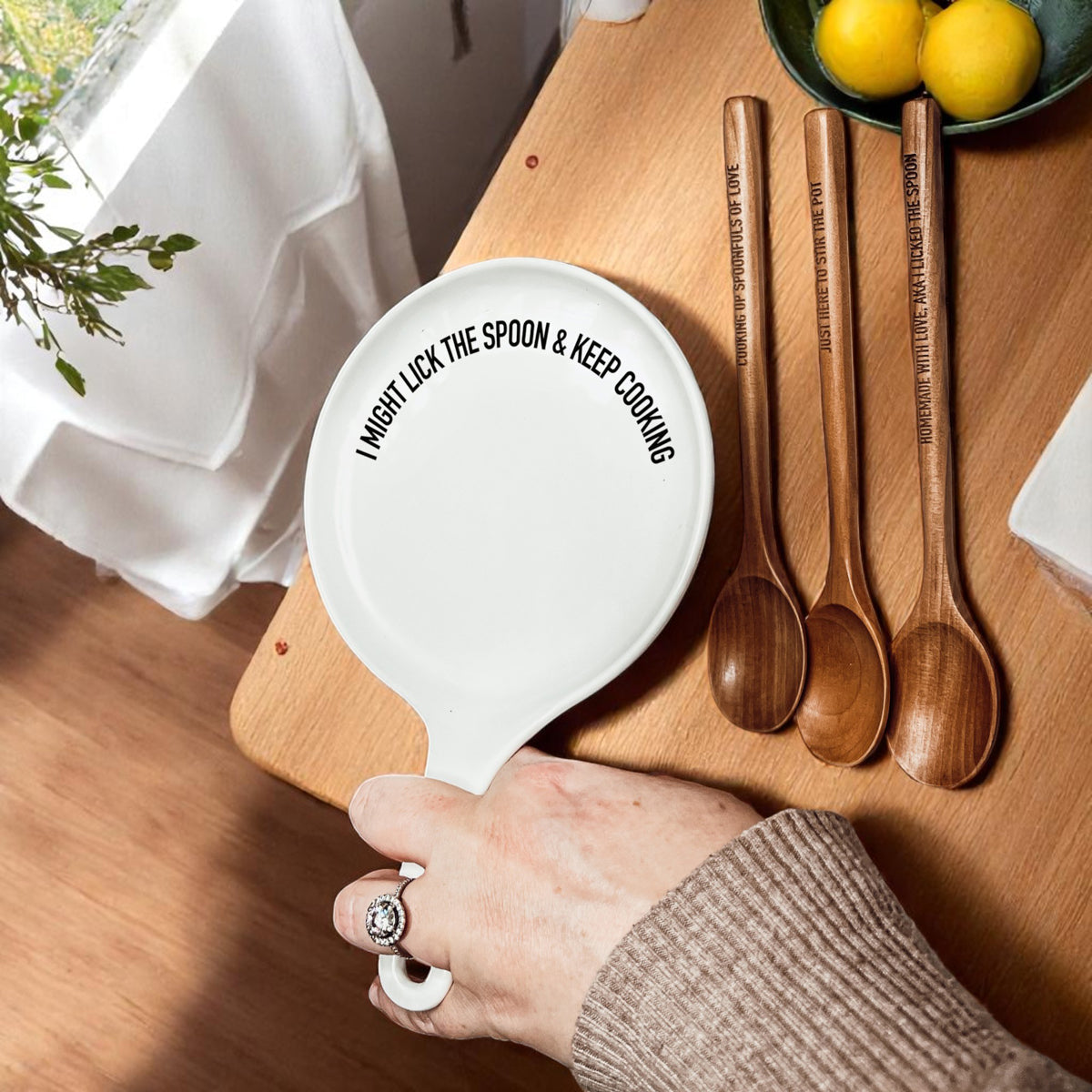 Lick the Spoon & Cook Porcelain Spoon Rest