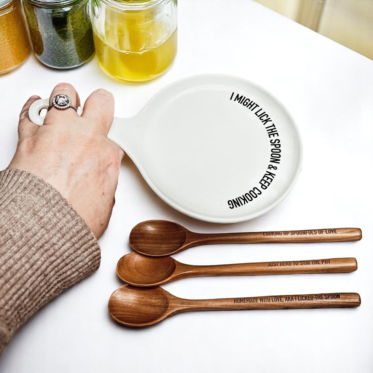 Lick the Spoon & Cook Porcelain Spoon Rest