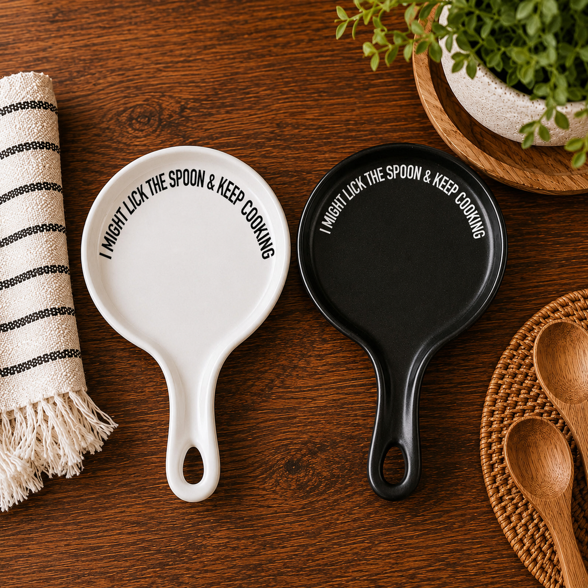 Lick the Spoon & Cook Porcelain Spoon Rest