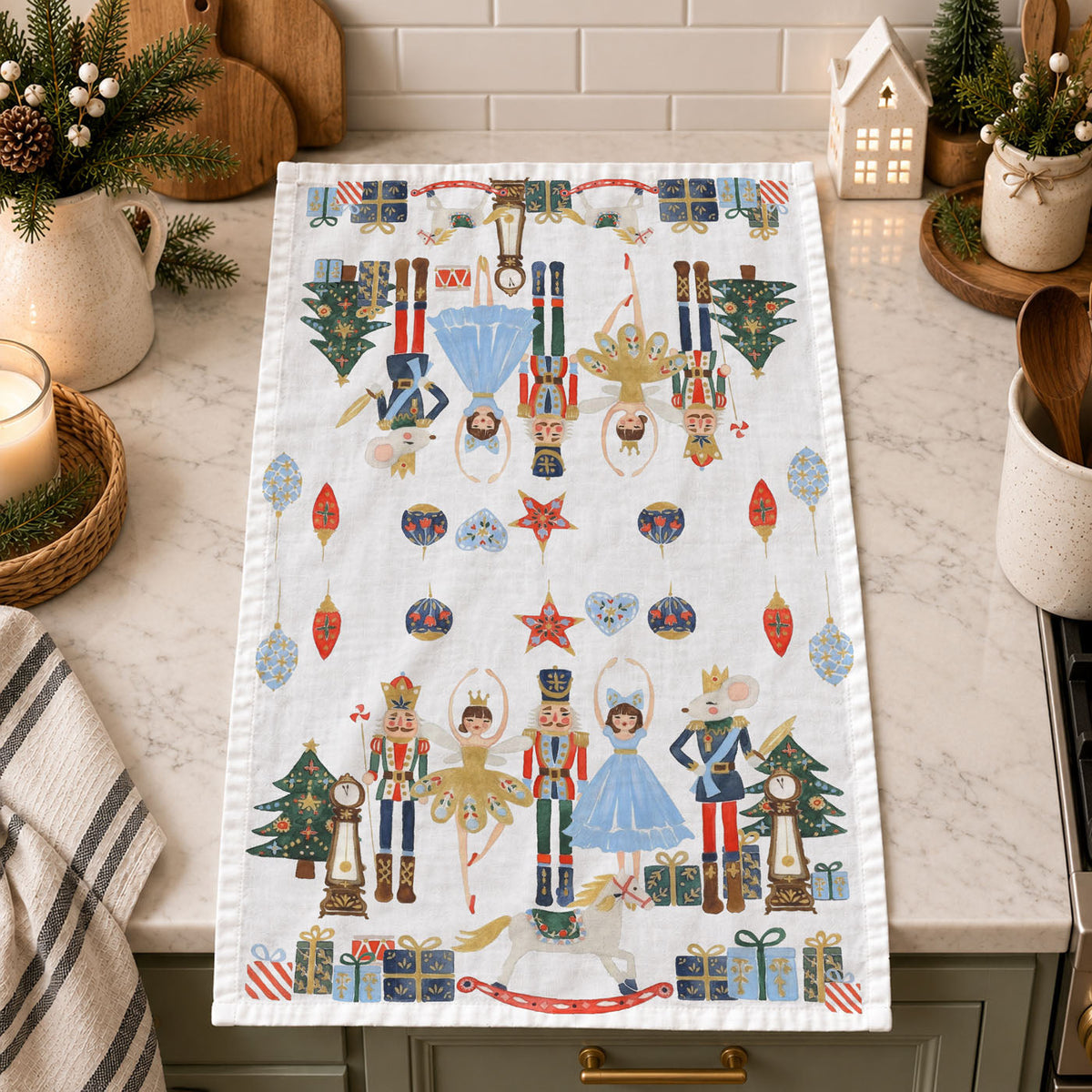 Nutcracker Blues Christmas Kitchen Towel