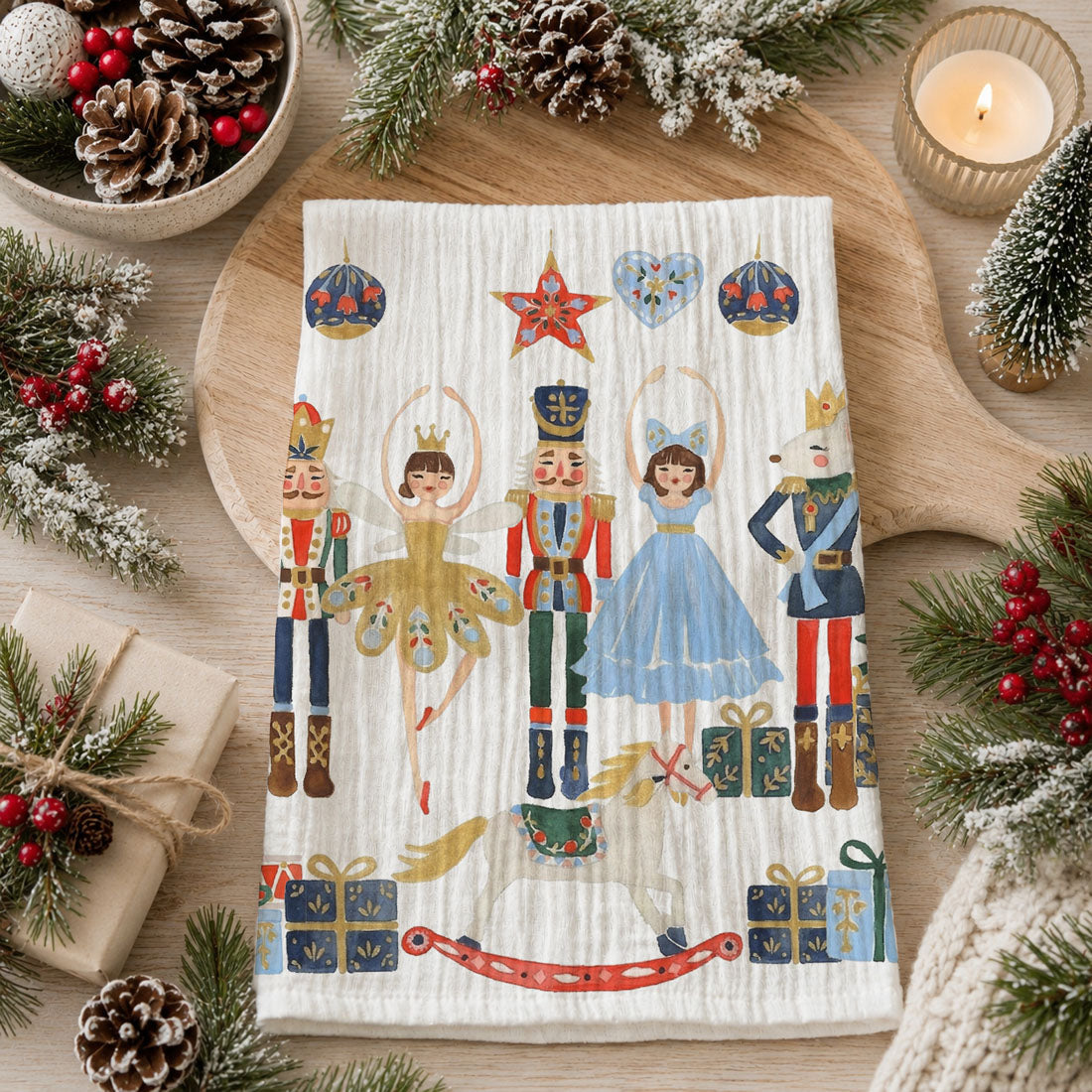 Nutcracker Blues Christmas Kitchen Towel