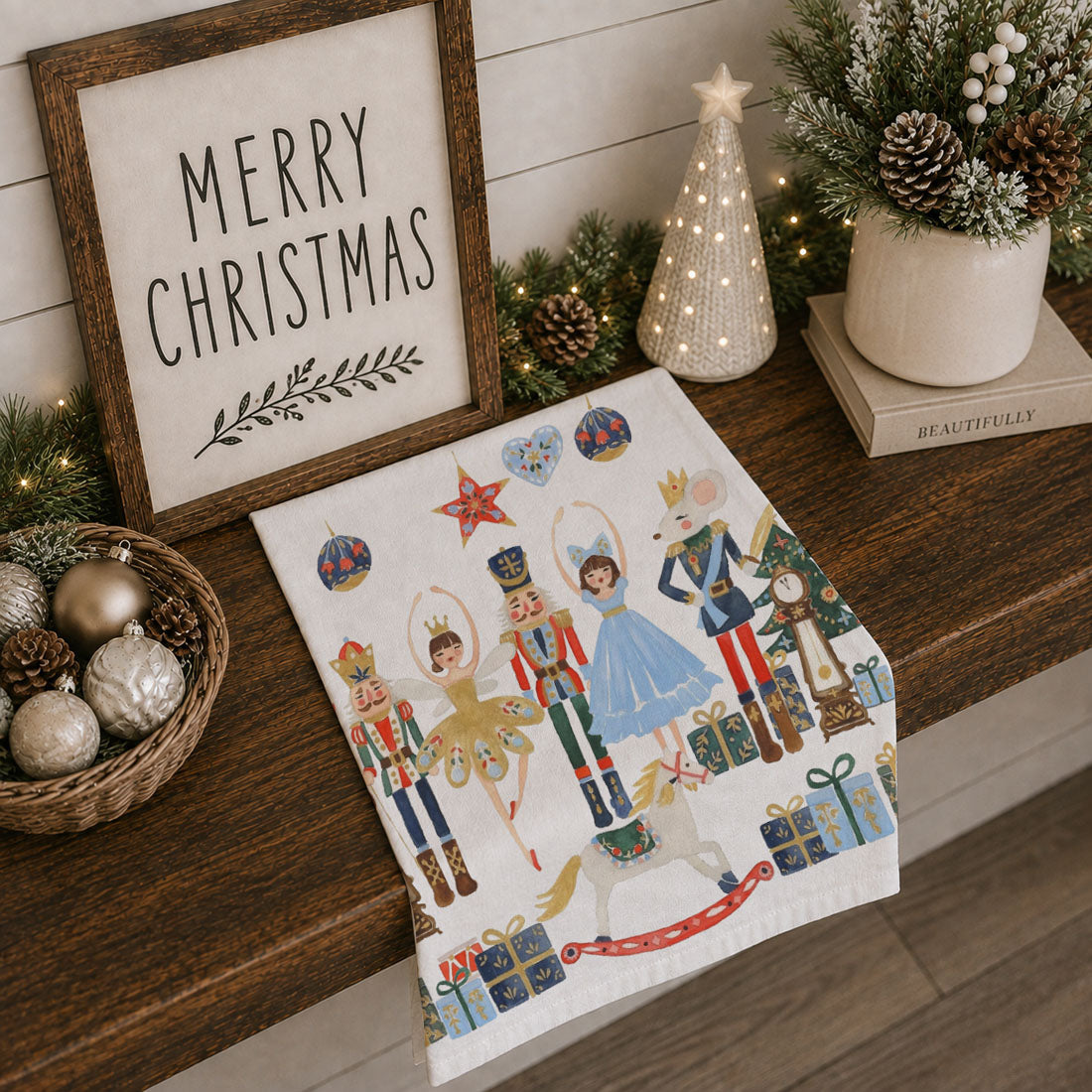 Nutcracker Blues Christmas Kitchen Towel
