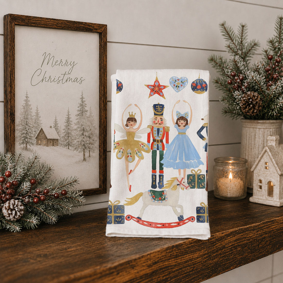 Nutcracker Blues Christmas Kitchen Towel