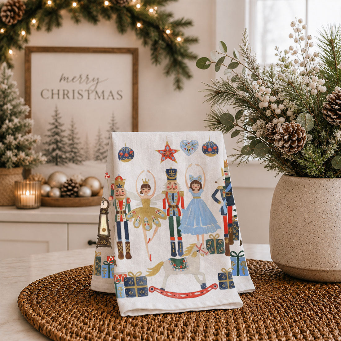 Nutcracker Blues Christmas Kitchen Towel