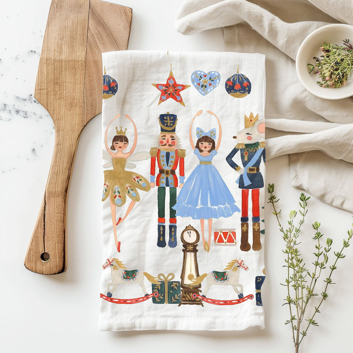 Nutcracker Blues Christmas Kitchen Towel