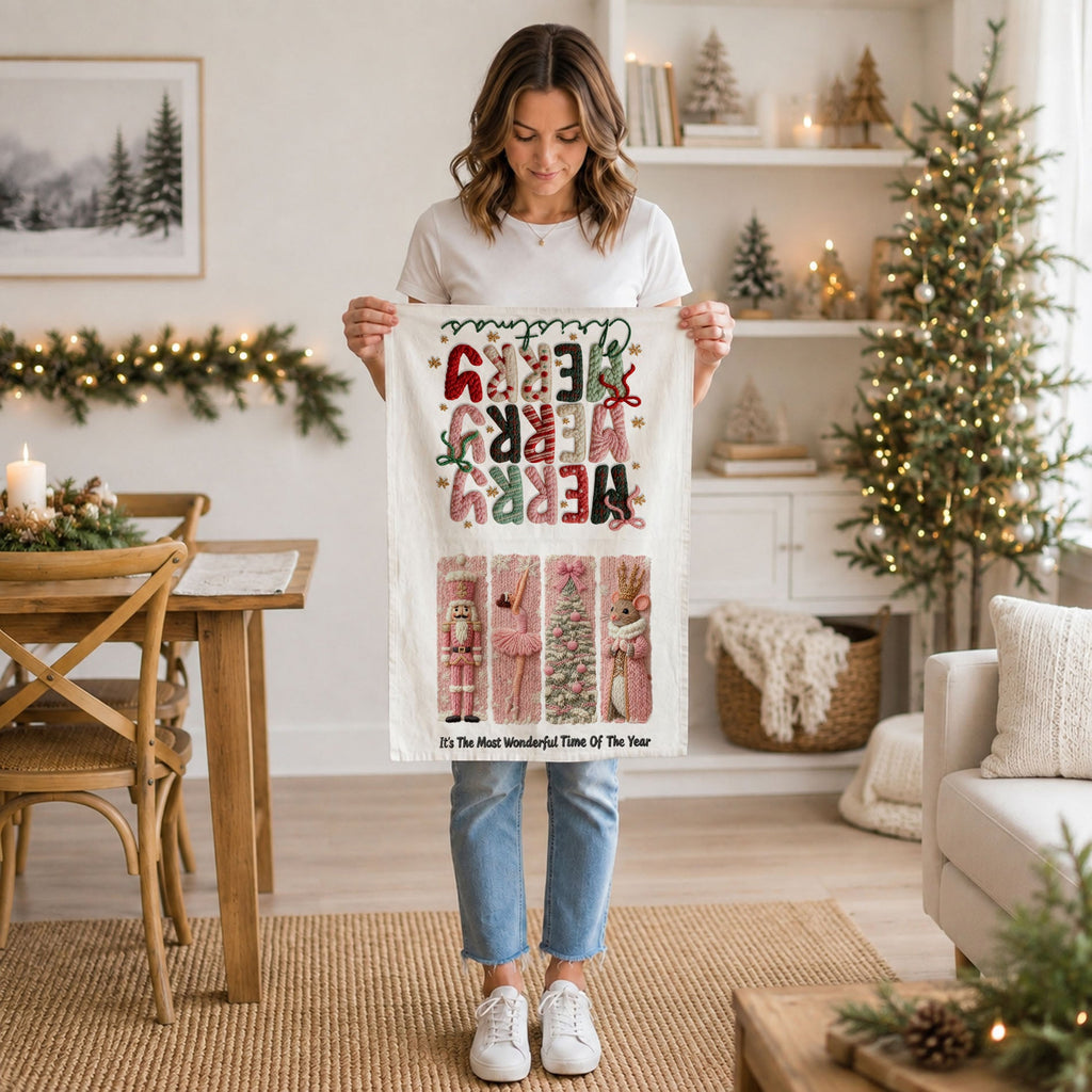 Nutcracker Pinks Christmas Kitchen Towel