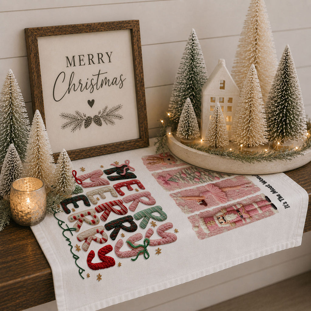 Nutcracker Pinks Christmas Kitchen Towel