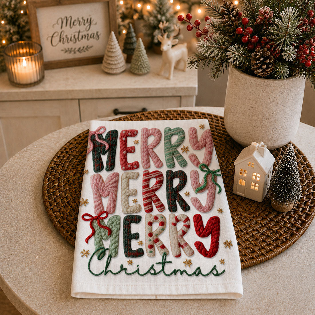 Nutcracker Pinks Christmas Kitchen Towel