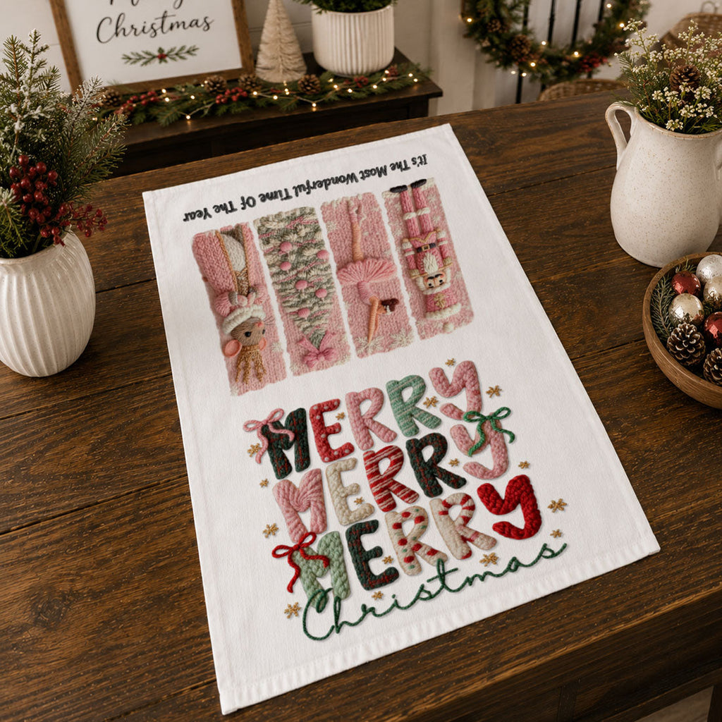Nutcracker Pinks Christmas Kitchen Towel