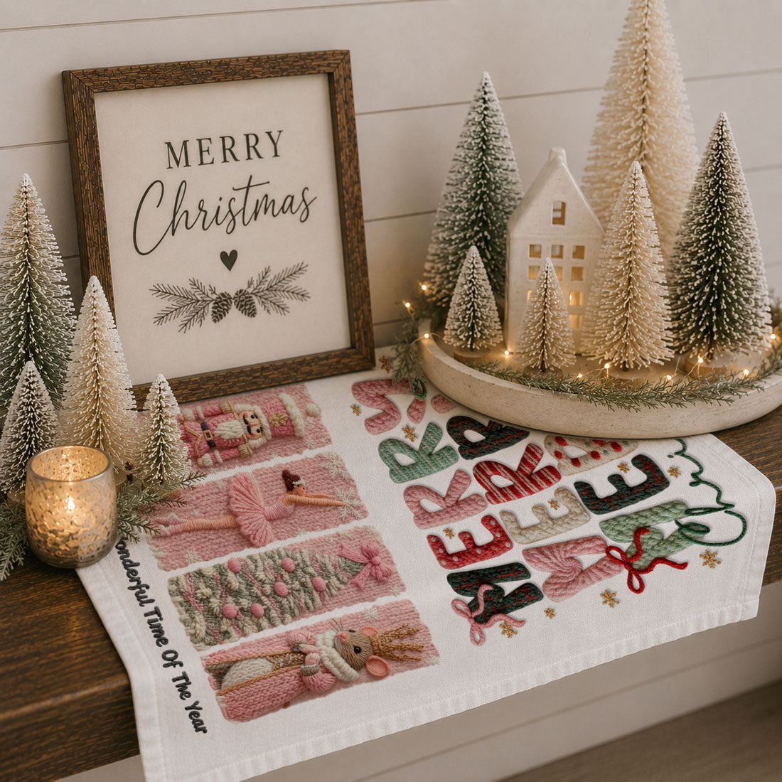 Nutcracker Pinks Christmas Kitchen Towel