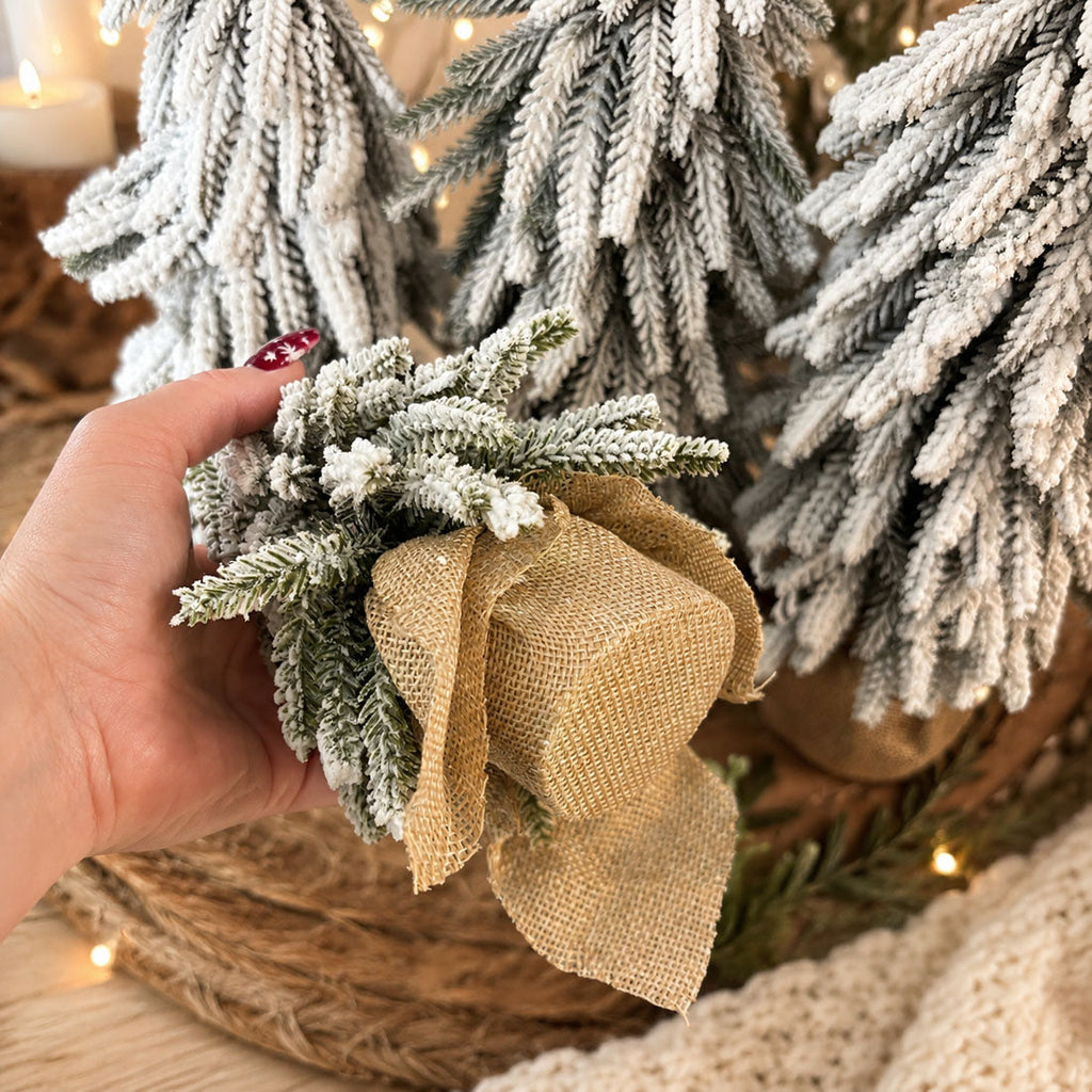 Snow-Covered Tabletop Christmas Trees
