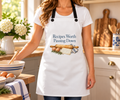 Recipes Worth Passing Down white heirloom kitchen apron in a warm kitchen setting