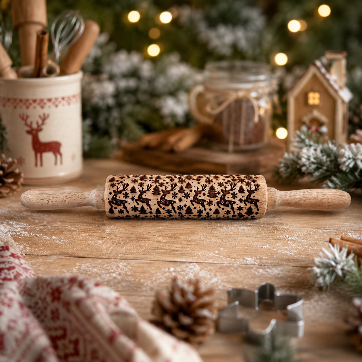 Christmas Embossed Rolling Pin — Choice of Design