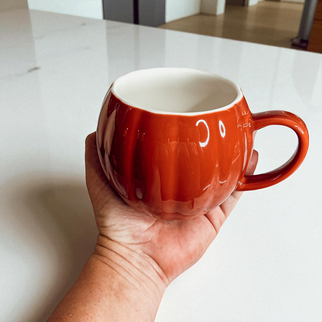Pumpkin-Shaped Ceramic Mug — 16.8 oz