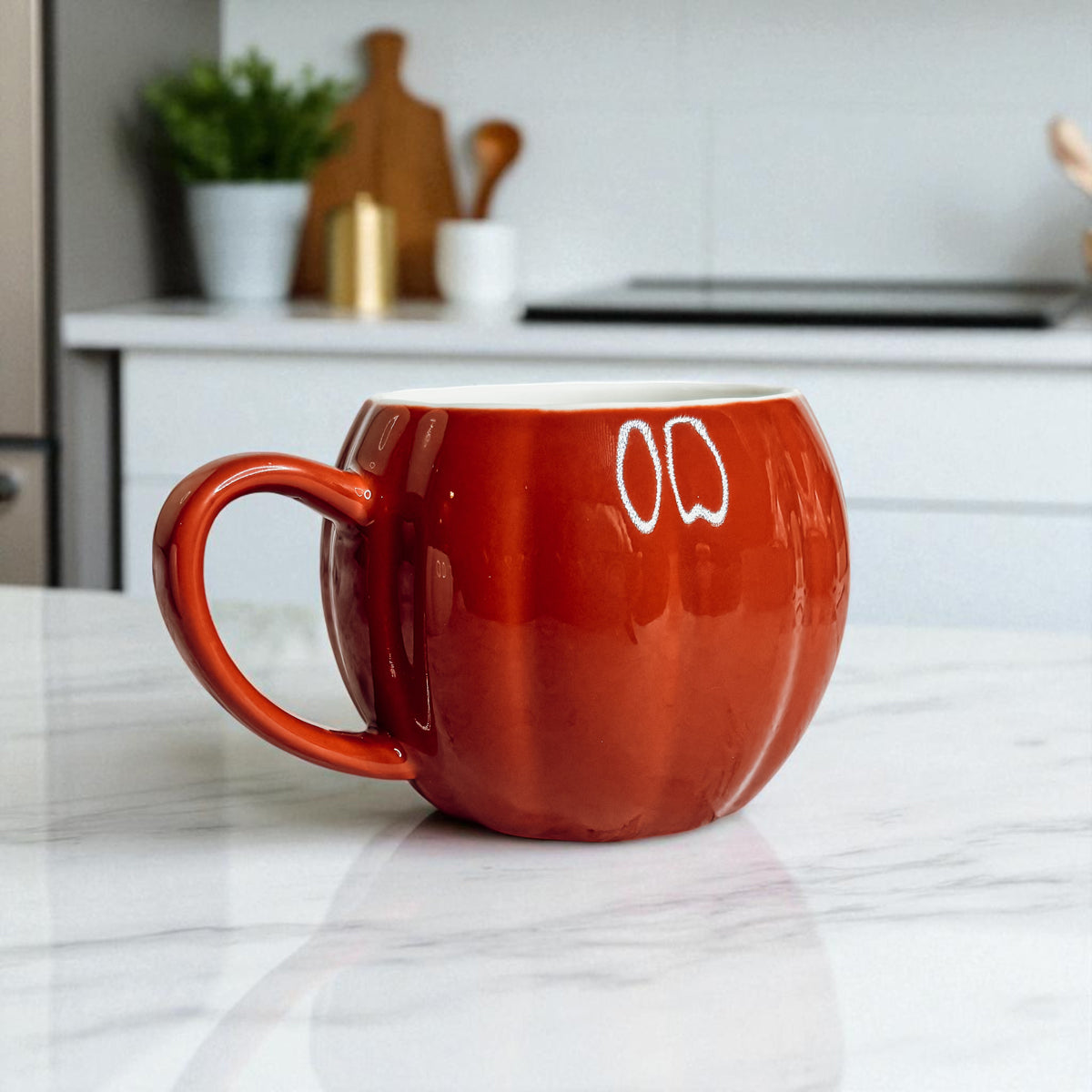 Pumpkin-Shaped Ceramic Mug — 16.8 oz
