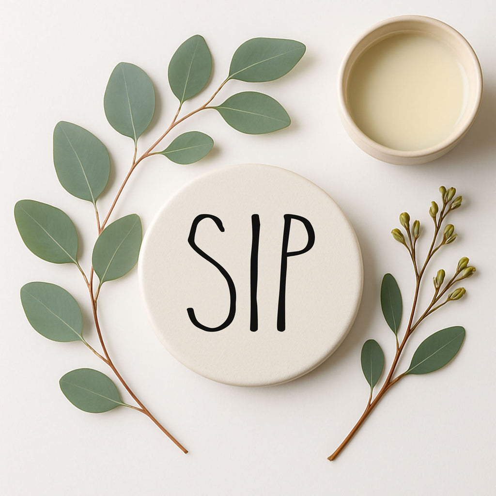 Minimalist Word Ceramic Coasters