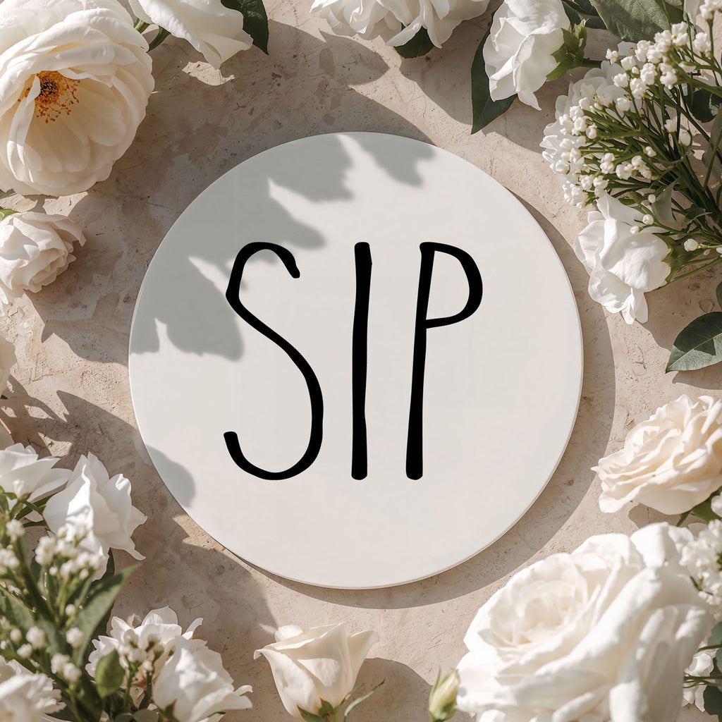 Minimalist Word Ceramic Coasters