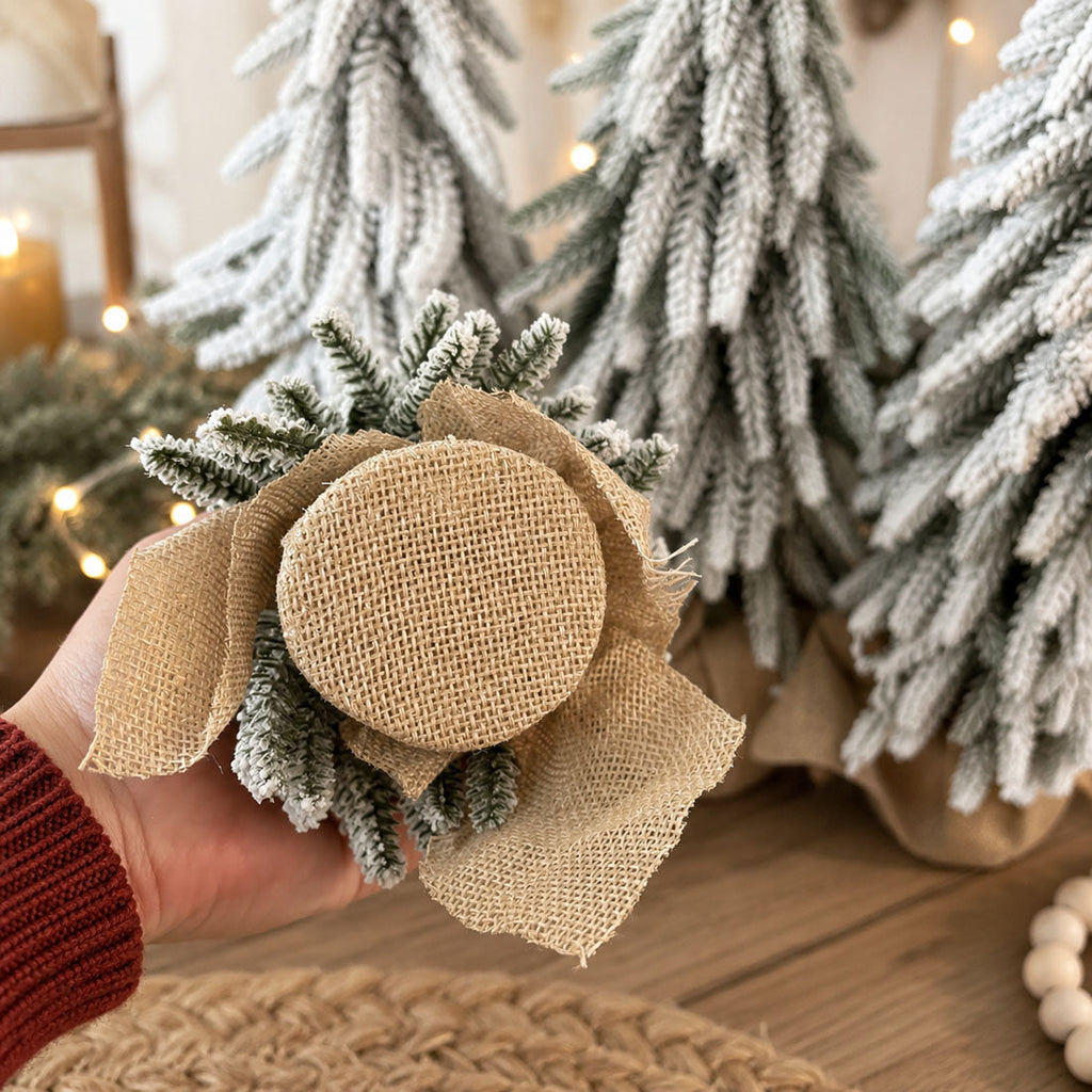 Snow-Covered Tabletop Christmas Trees