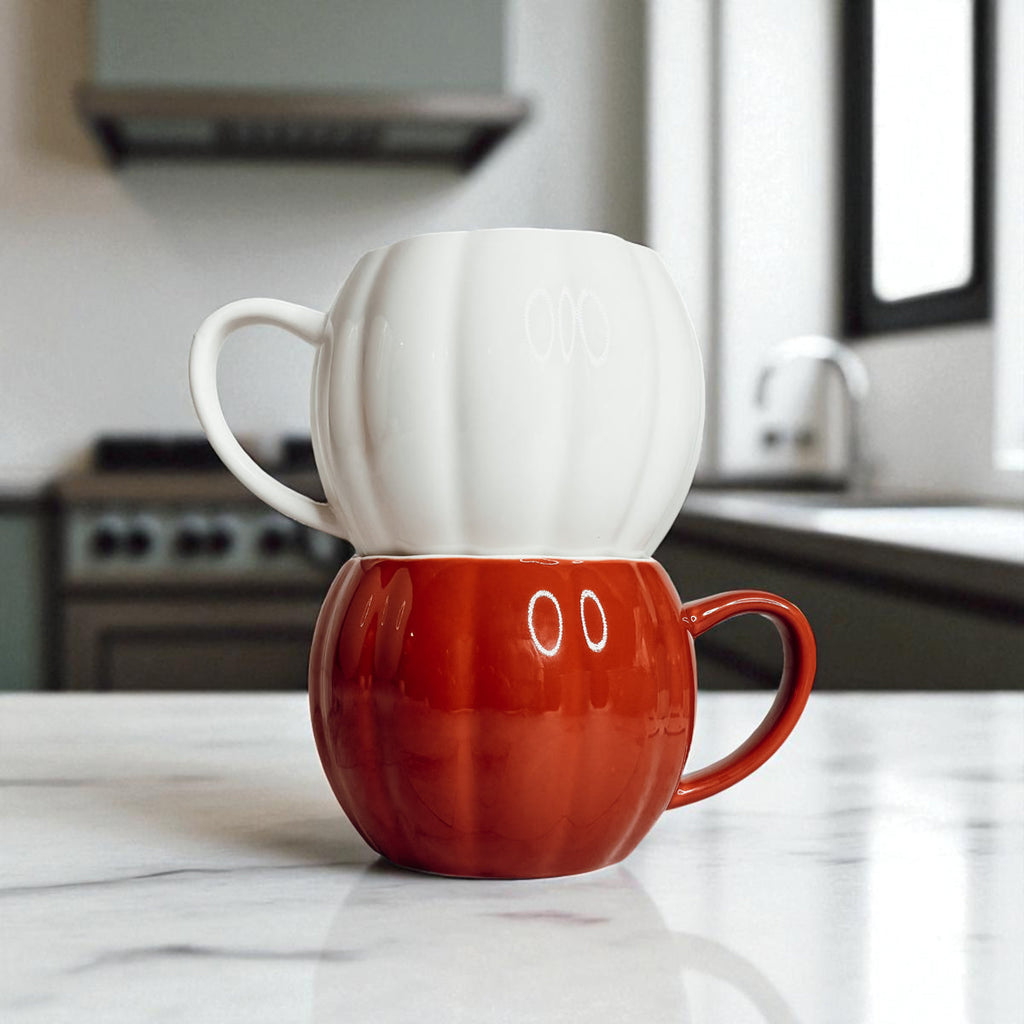 Pumpkin-Shaped Ceramic Mug — 16.8 oz