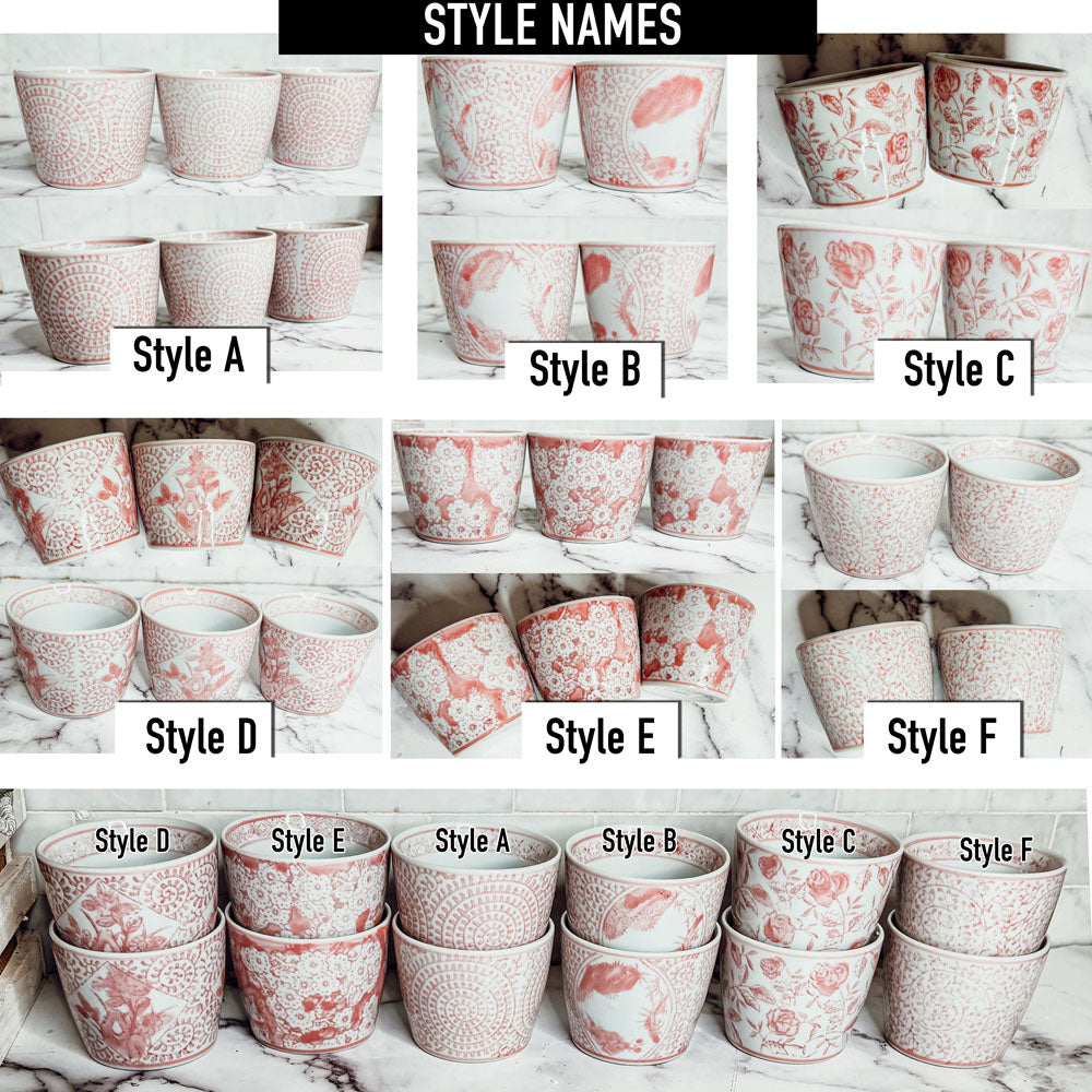 Mini Porcelain Cachepots — Choice of Color & Design