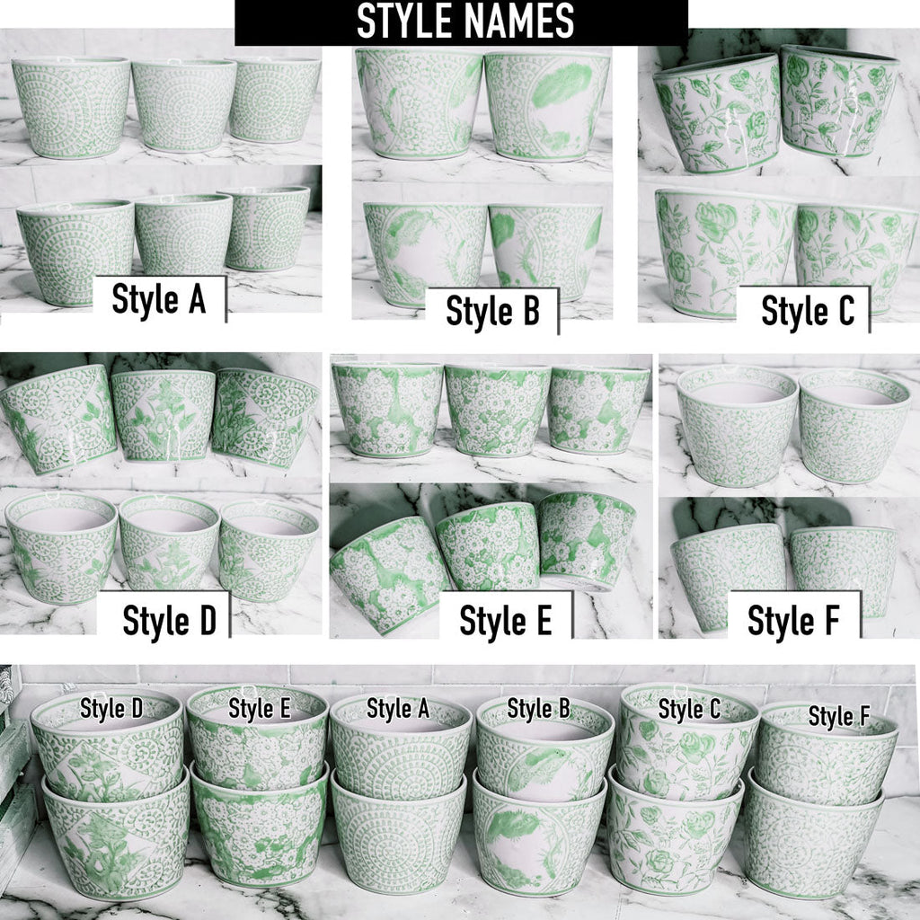 Mini Porcelain Cachepots — Green