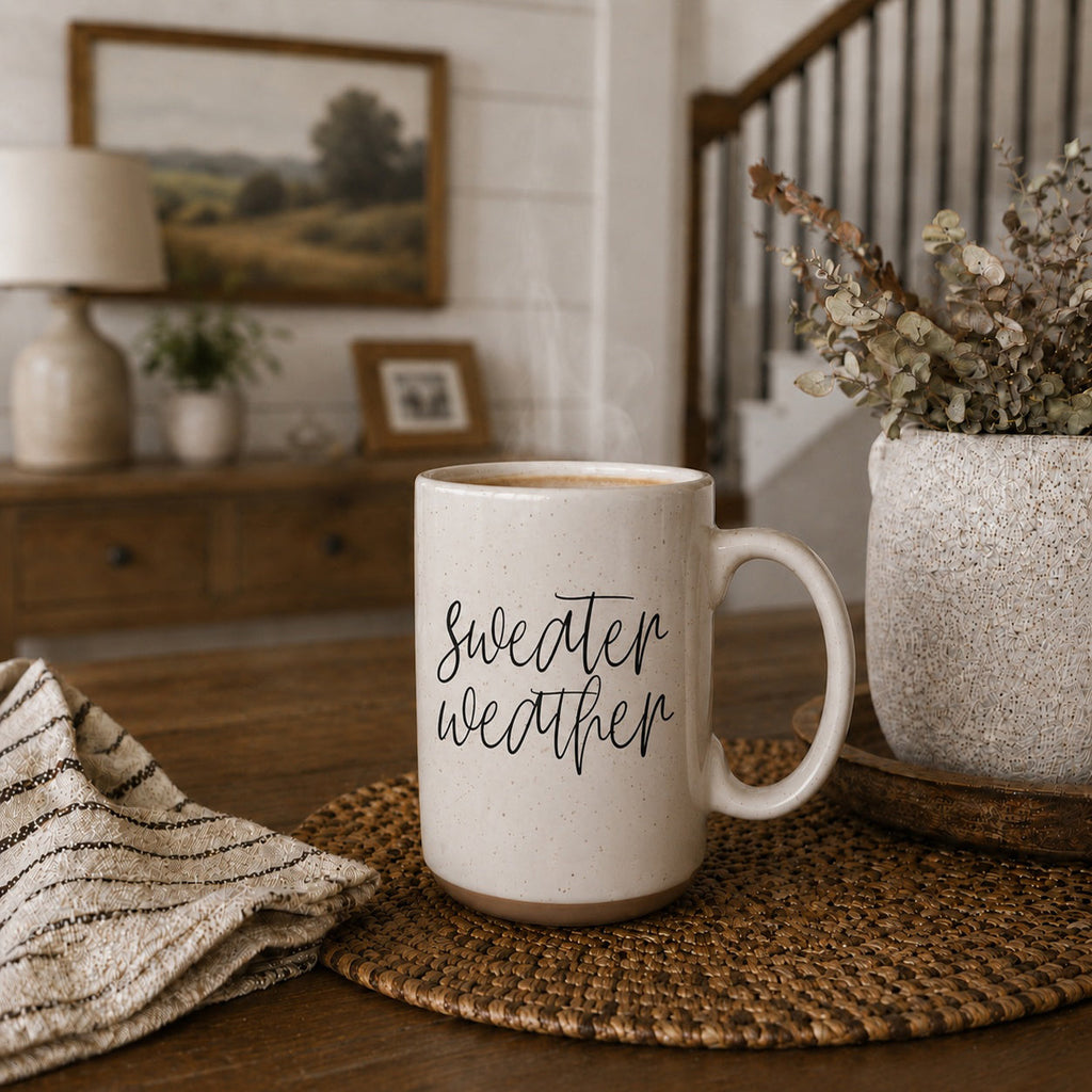 Sweater Weather Ceramic Mug — 16 oz